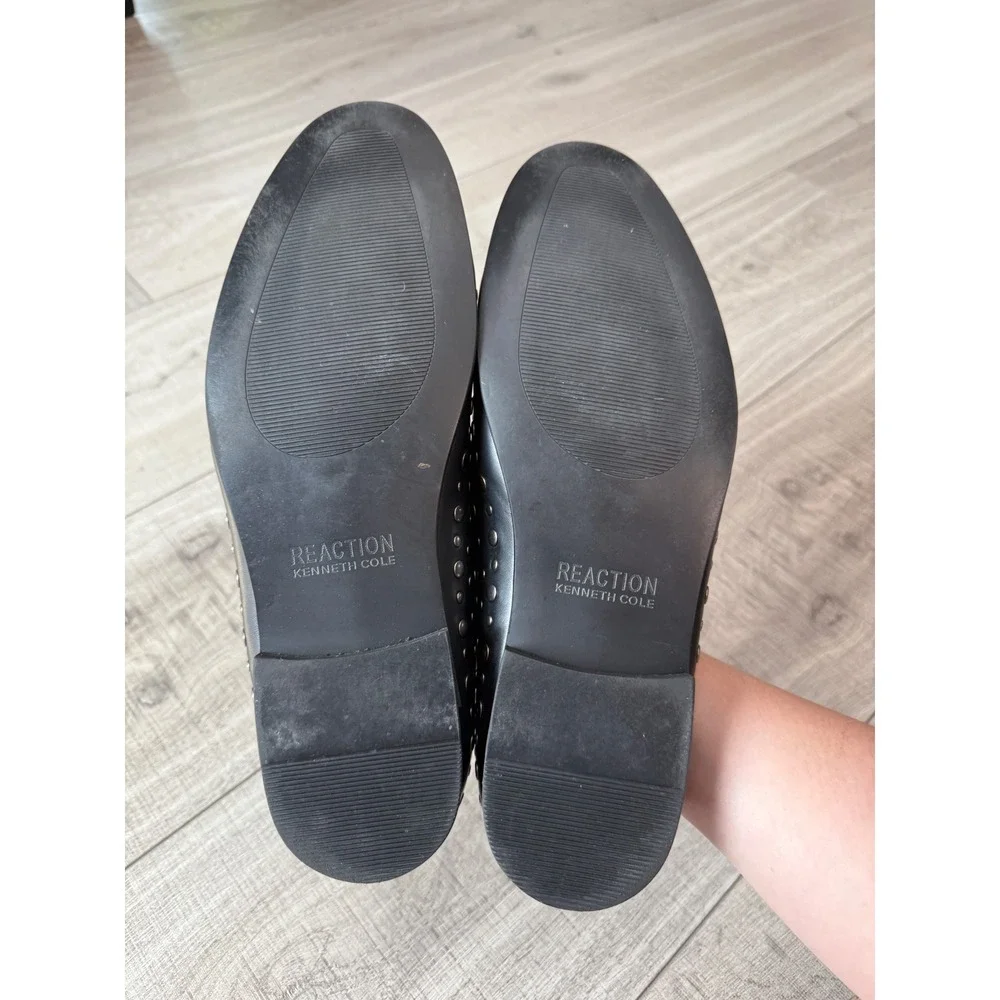 Kenneth Cole Reaction Mens Black Studded Trophy Loafer B Size 13 Slip On Shoe